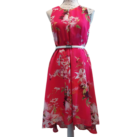 Ted baker pink floral dress, size XS/8