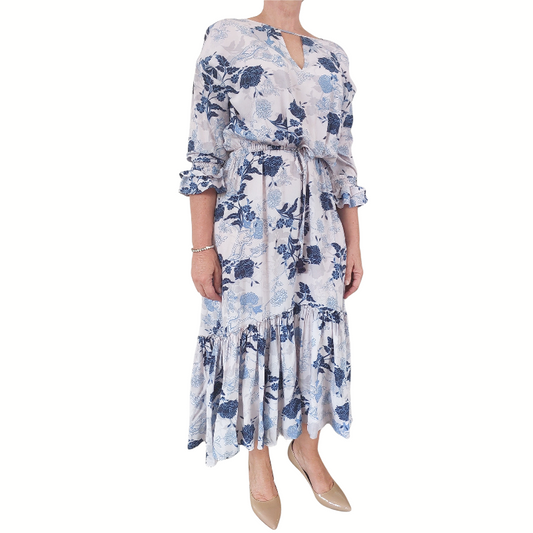 Loobies Story blue floral dress, size 10-RENT