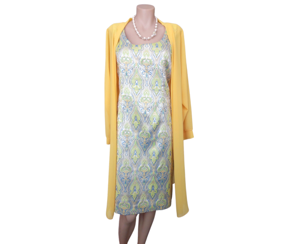 Zafina lime green/blue dress-size 12, rent $30