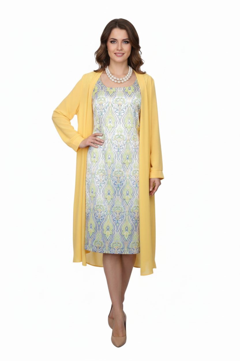 Zafina lime green/blue dress, size 12