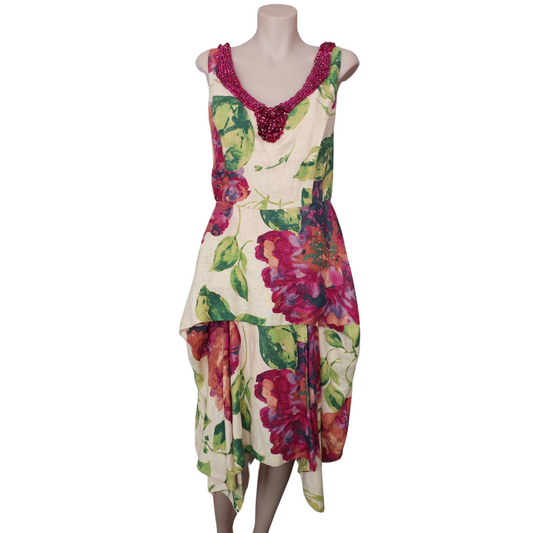 TRELISE COOPER  'Big Love', linen dress size 12/14, retail $899