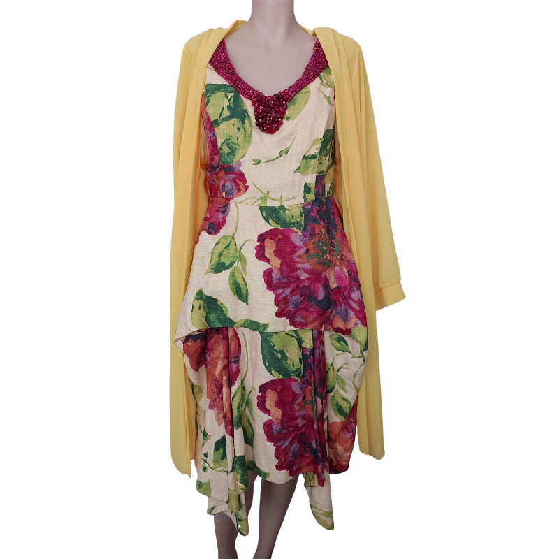 TRELISE COOPER  'Big Love', linen dress size 12/14, retail $899