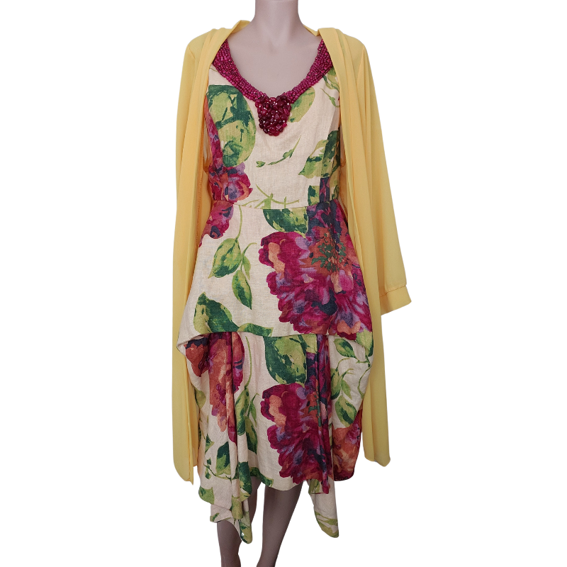 TRELISE COOPER  'Big Love', linen dress size 12/14, retail $899-RENT
