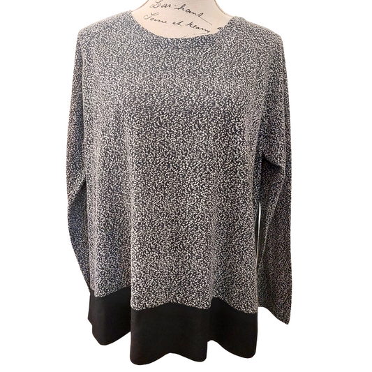 Vassalli black & white cotton top, size 16