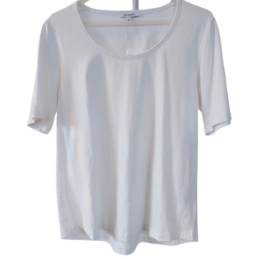 NEW Meredith white cotton T shirt, size M/12, retail  $69