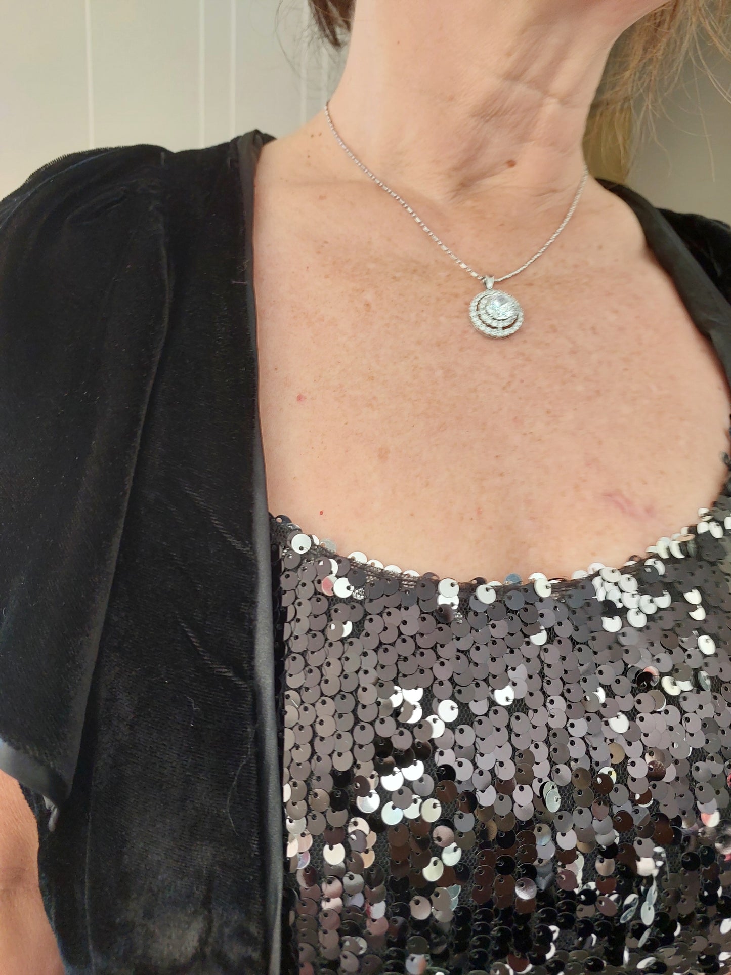 Silver CZ pendant / necklace-HIRE