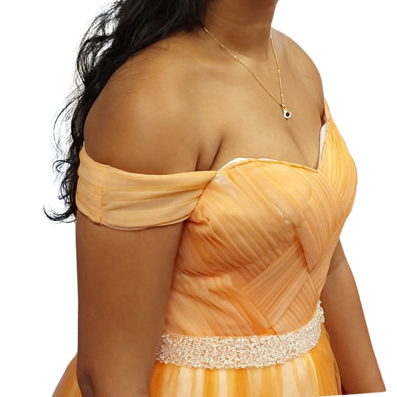 Orange ball/formal dress, size 10