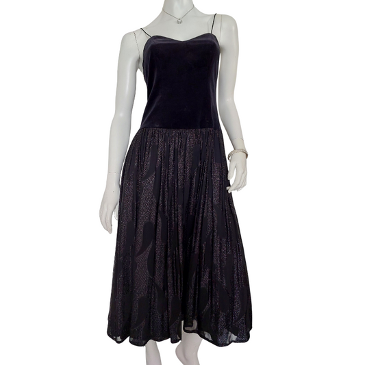 Black velvet bodice formal/cocktail dress, size fits 10