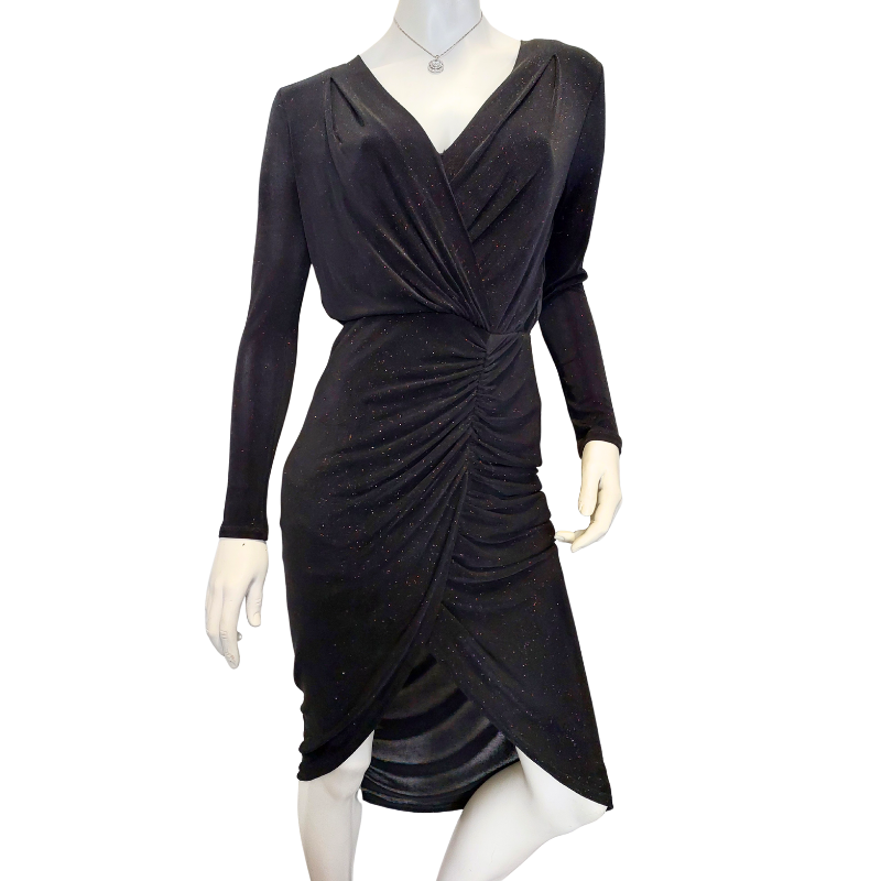 Black silver glitter formal dress, size 8