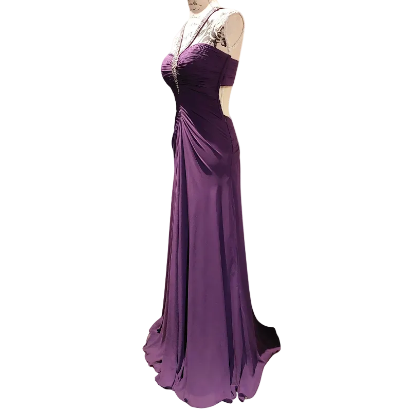 Purple silver bling formal/bling dress, size 10