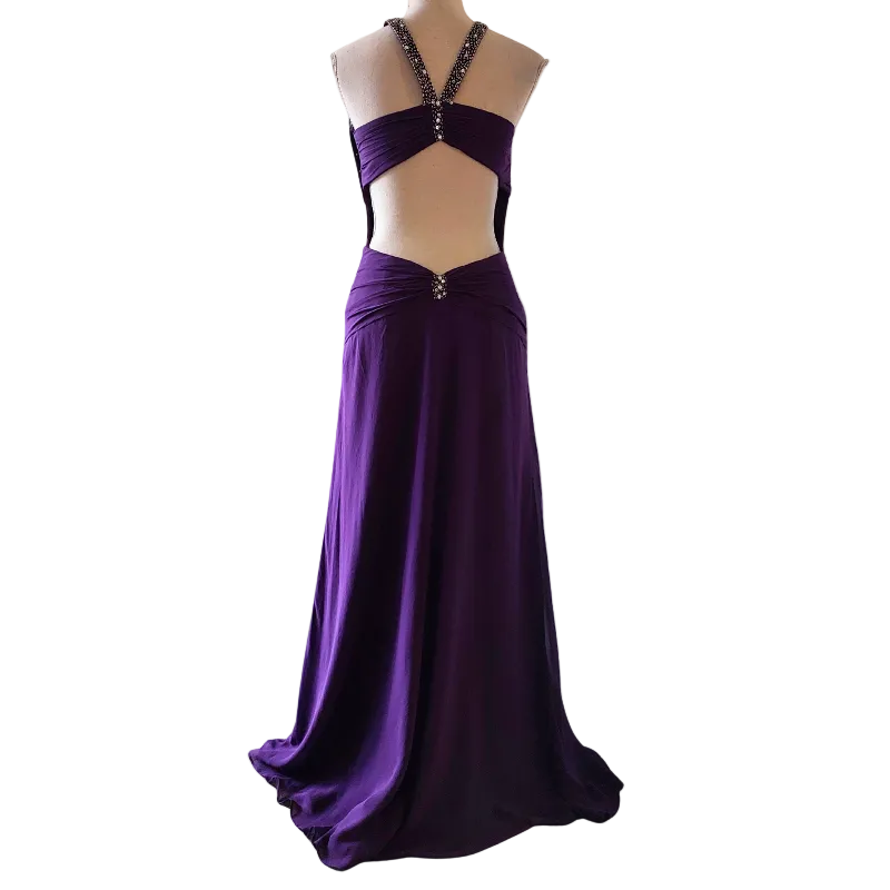Purple silver bling formal/bling dress, size 10