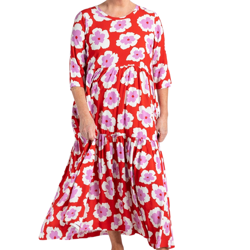 Jellicoe red floral dress, size XL/18