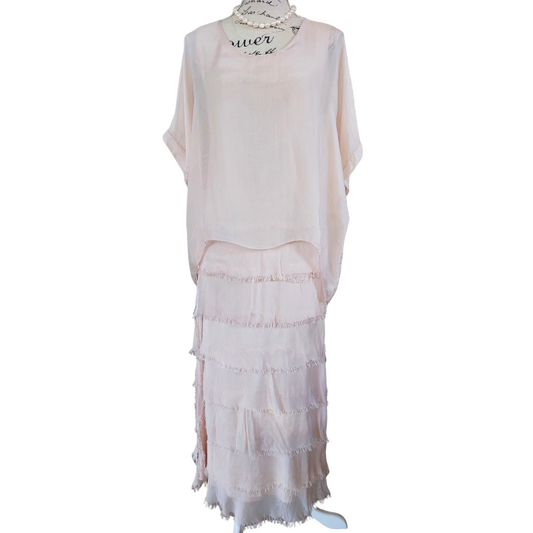 IMAGINE Fashion Italy pink silk dress, size M, 12 14-HIRE