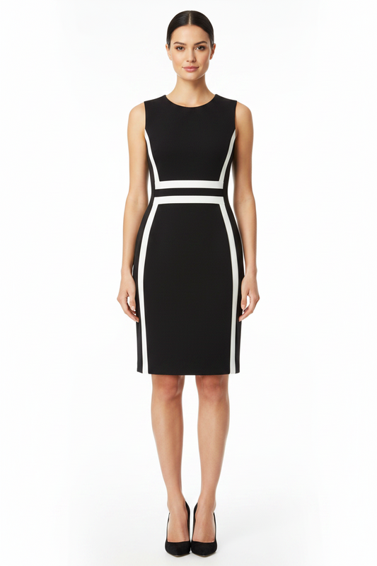 Calvin Klein black & white designer dress, size 14