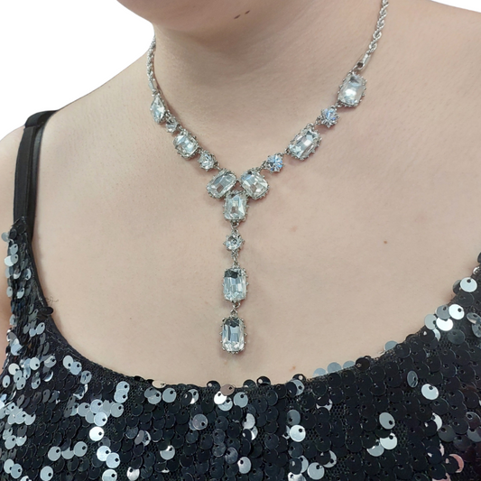 Silver CZ pendant / necklace - HIRE