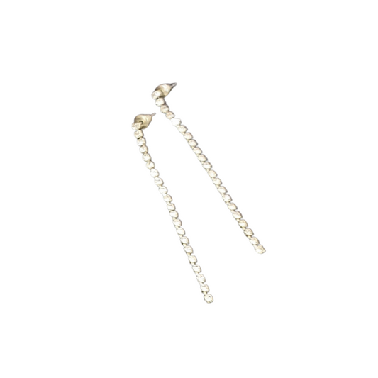 Silver plated CZ crystal drop earrings-HIRE