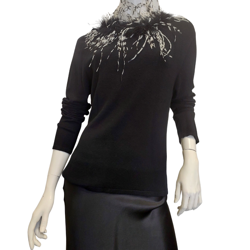 Black feather top,  size 10