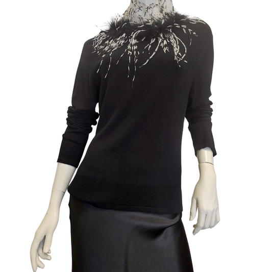 Black feather top,  size 10