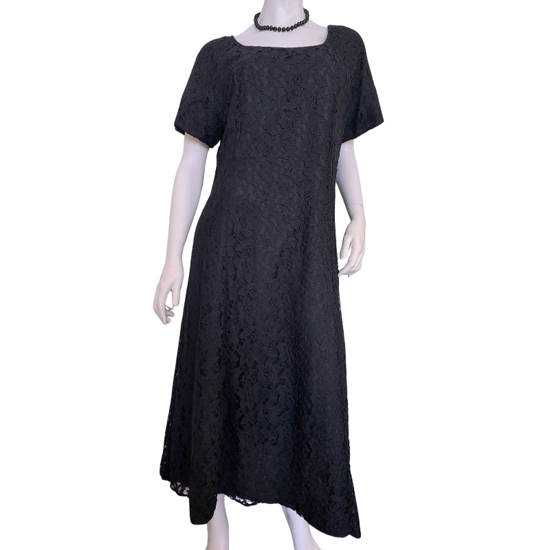 Ann Harvey black lace formal  dress, size 18-HIRE