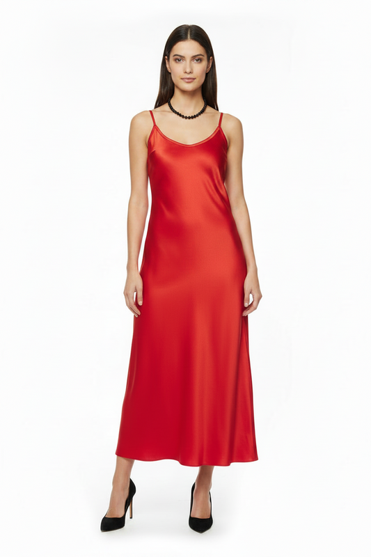 Country Road silky red slip dress, size 14
