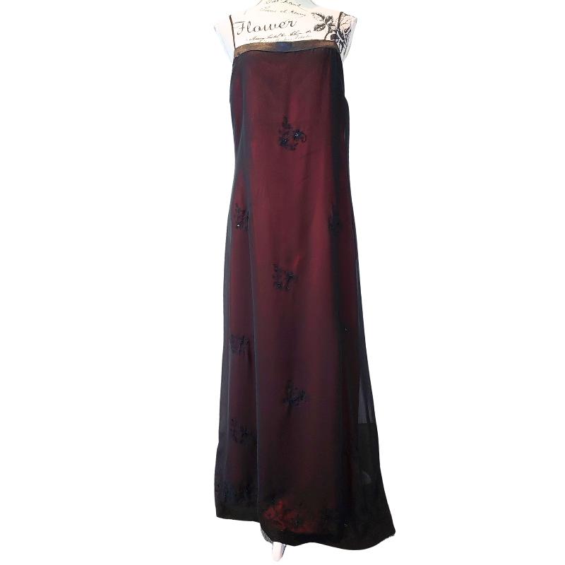 Burgundy formal/ball dress, size 16