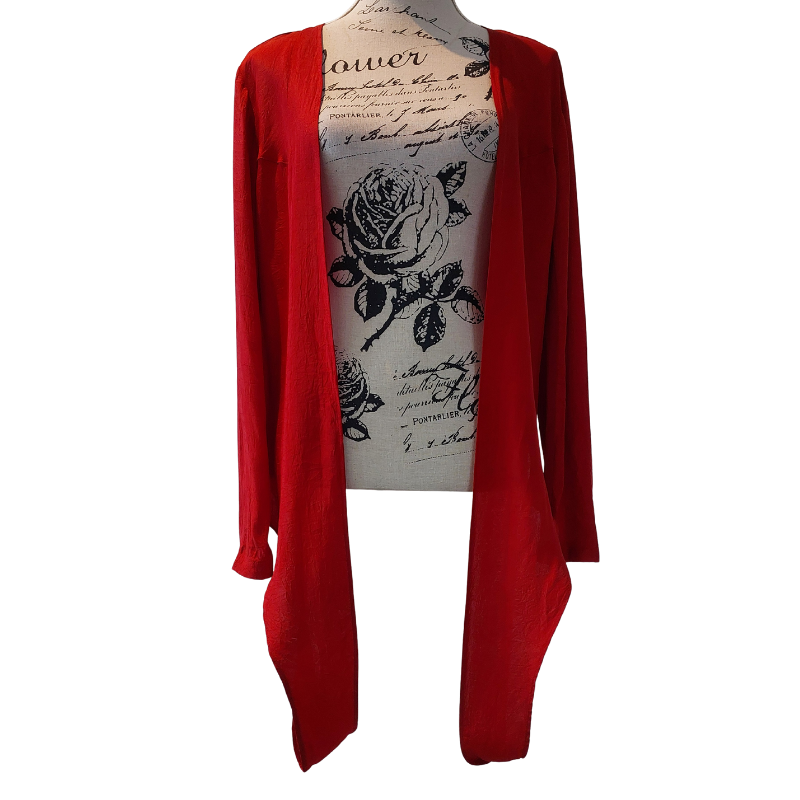 Annah S maroon mesh back shrug, size L, 14/16