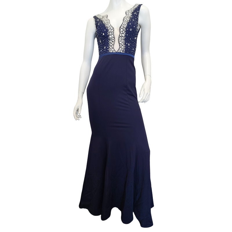 NEW Anissa navy/silver bling formal dress, size 8