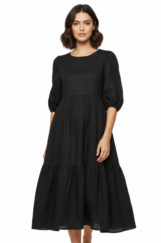 Aere black linen dress, size 12