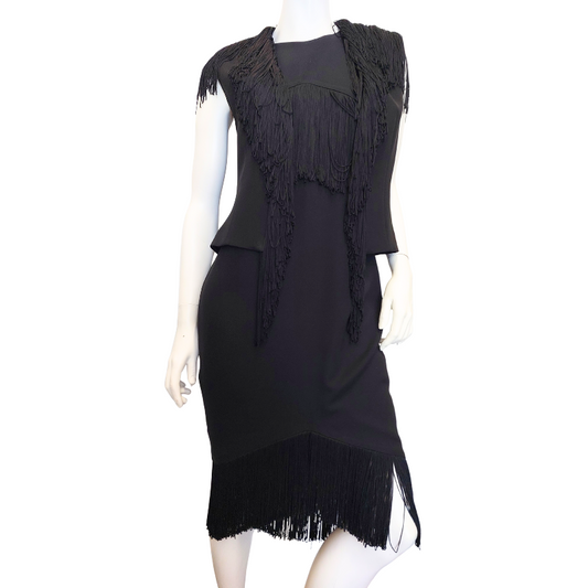 Carla Zampatti Designer tassel dress & jacket, size 10