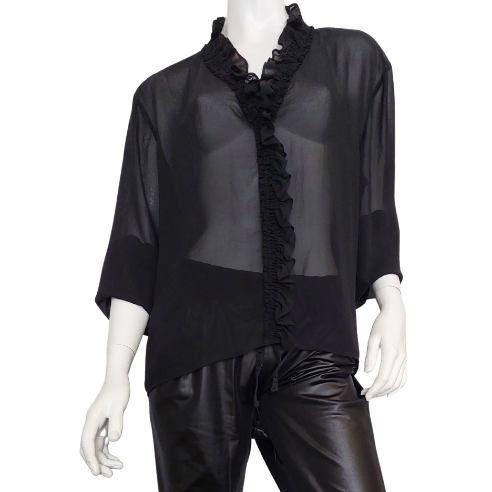 Moochi black chiffon top, size 14