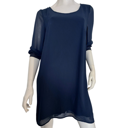Vila navy chiffon formal dress/top, size 14