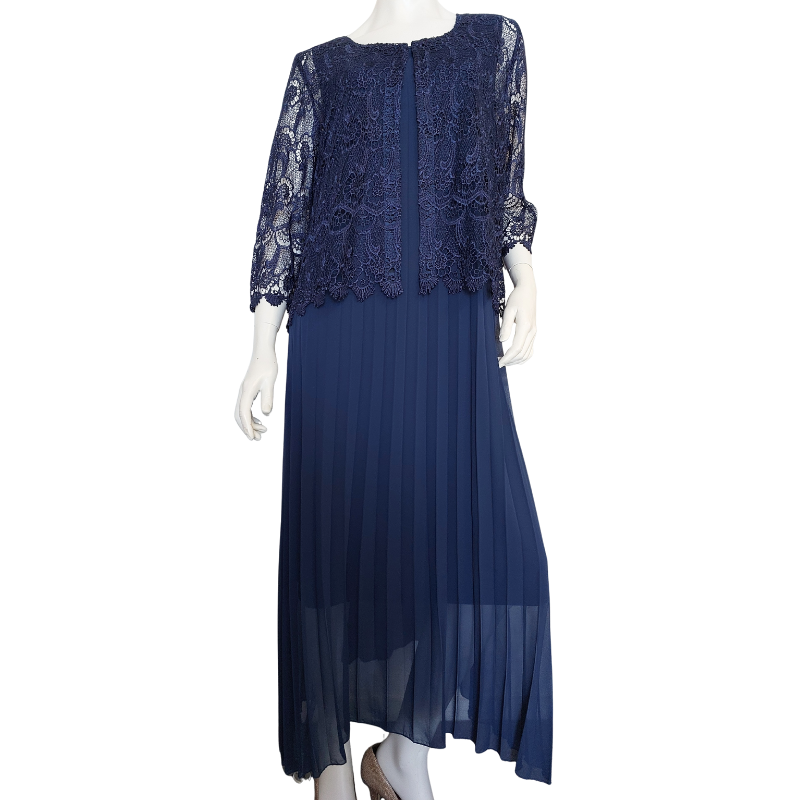 Cocobelle navy pleated maxi  formal, size 18