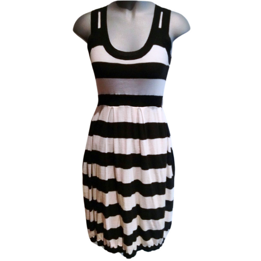 Industrie black & white striped dress, size 8