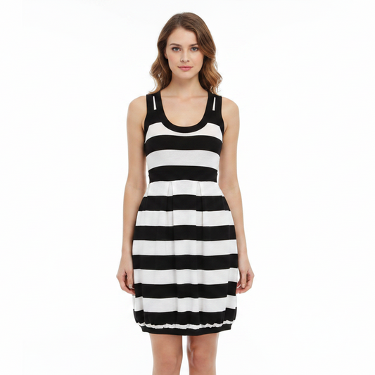 Industrie black & white striped dress, size 8