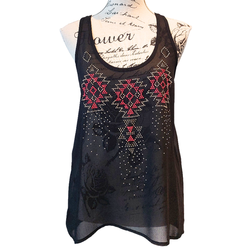 Halo & Hazard black/pink top, size 10