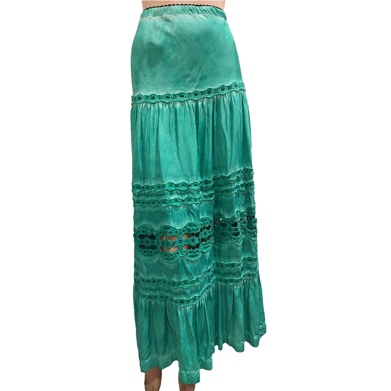 Briarwood green tie dyed tired skirt, size M/10/12