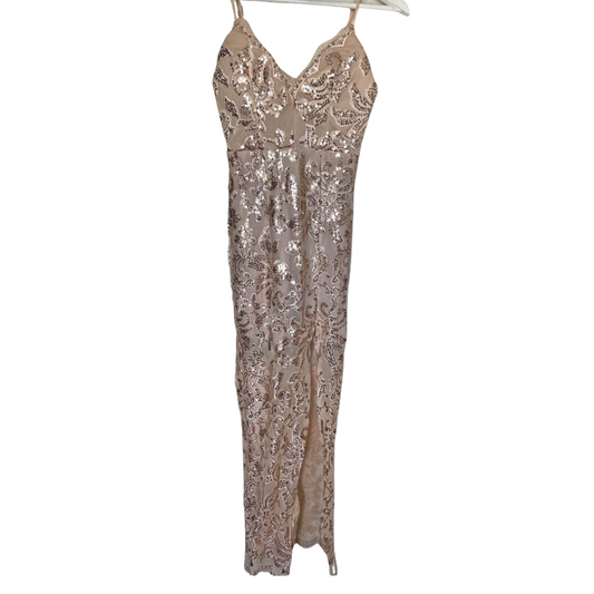 Gold sequin formal dress, size 6