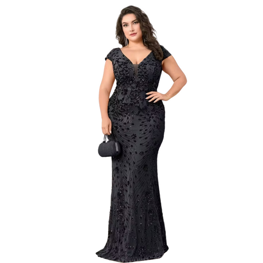 Black sparkly formal/ ball dress, size 16-18-HIRE