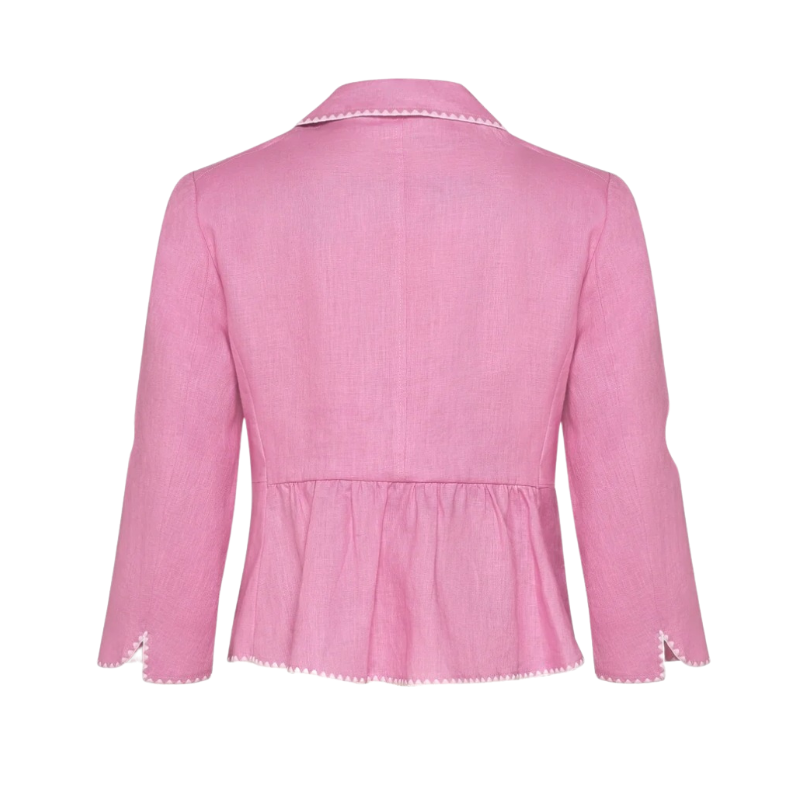 Loobies Story pink linen jacket, size 10-HIRE