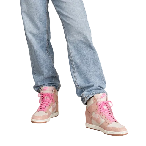 Pink fluero lace wedge boot/sneakers, size 36/5