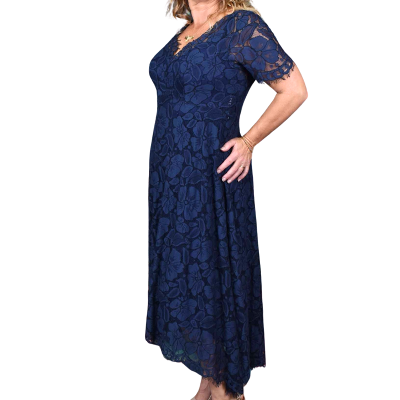 Annah S Moon Light navy lace formal dress, size 2XL, 20-HIRE