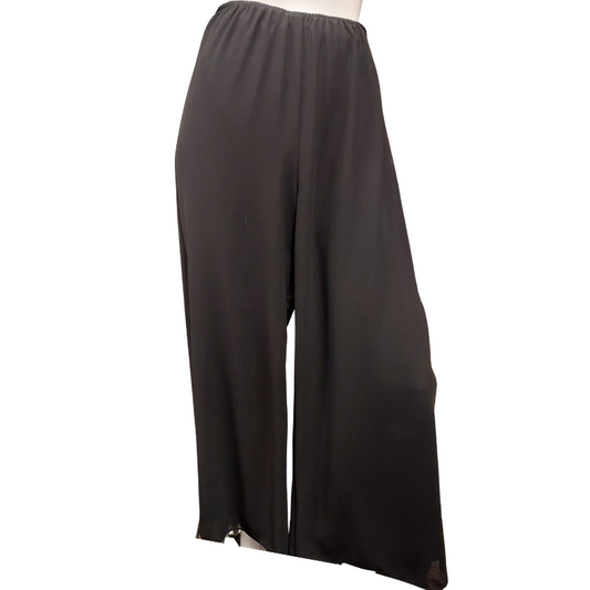 Harlow black chiffon wide leg pants, size 10-HIRE
