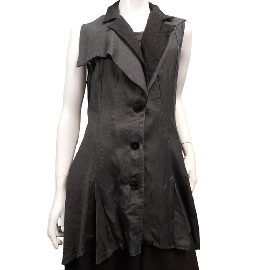 Nicola Waite Designer grey/black viscose layering top, size 4/14