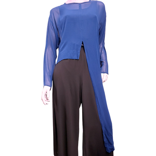 Lela Jacob's navy silk top, size M, 14