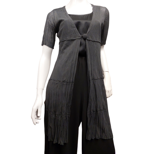 Charcoal fine mesh layering coat, size 10