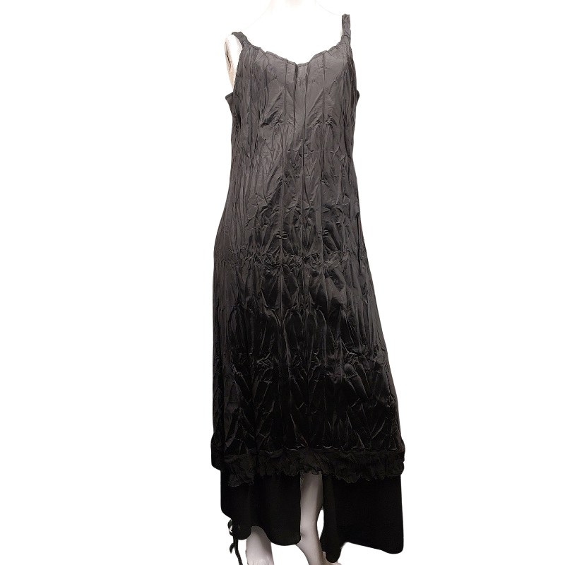 Jean Jones black crushed dress /petticoat, size XL 18