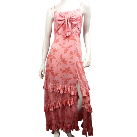 NEW-Hello Molly melon floral maxi dress, size 12