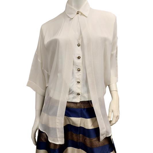 Jane Daniels ivory built in waist coat top, size 10