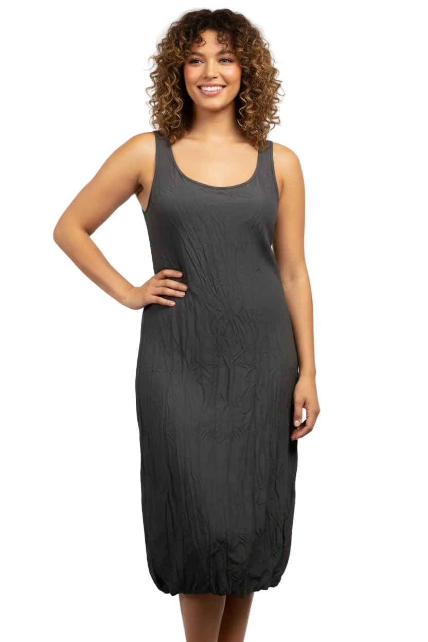 HIRE-Jellicoe black crushed slip dress