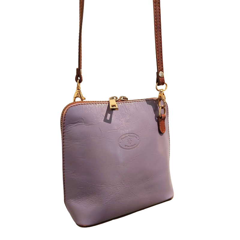 Ponte Vecchio Florence purple leather crossbody bag